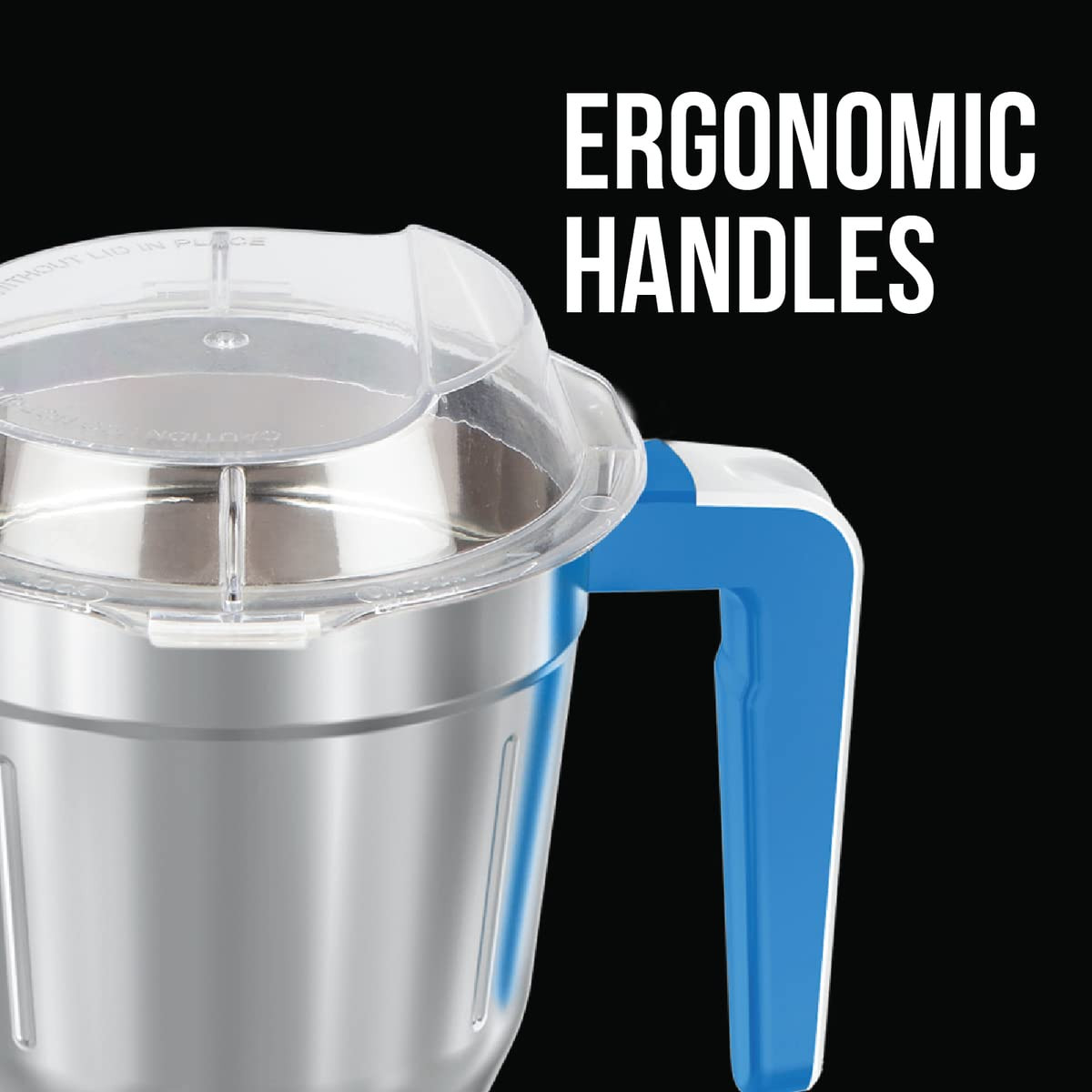Havells Maxx Grind 750 watt Mixer Grinder with 3 Wider Mouth Stainless Steel Jar Hands Free Operation SS-304 Grade Blade Overload Indicator 5 Year Motor Warranty Blue