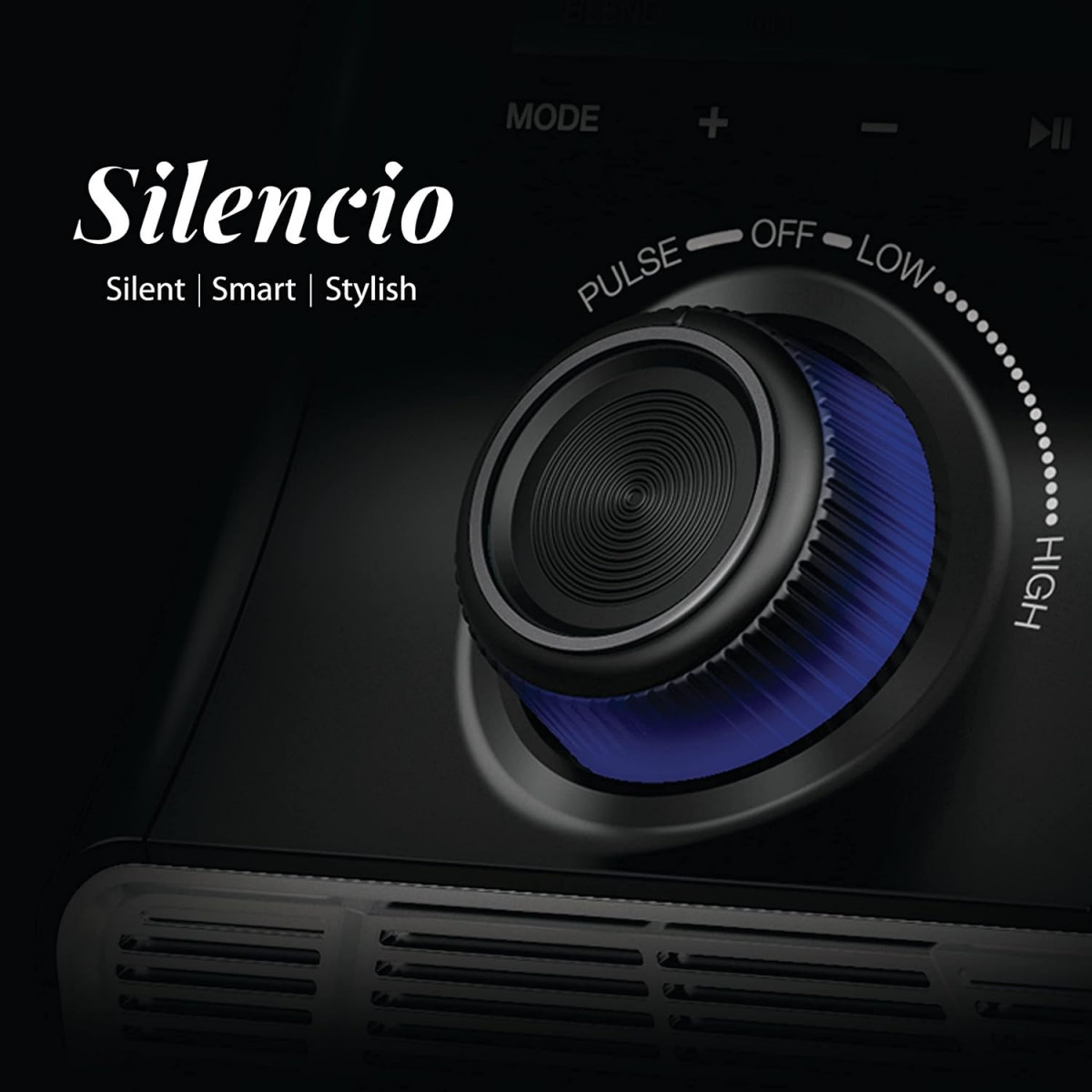 Havells Mixer Grinder Silencio Powerful HVDC Motor Hands Free Operation Triple Safety Protection Double Layered Jars Smart Digital Control 5 Year Motor Warranty 3 Jar Black