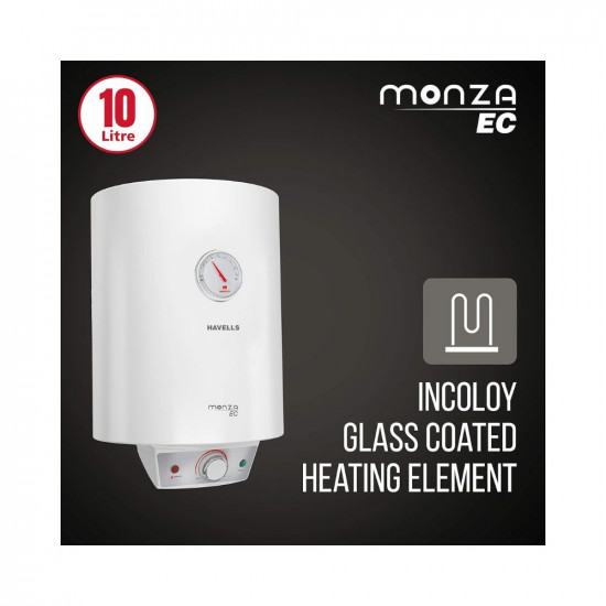 Havells Monza EC 25 L Storage Water Heater Metallic Body 2000 W With Free Flexi Pipe and Free Installation Warranty 7 Yr on Inn Container 4 Yr on Heating Element 2 Yr Compre White