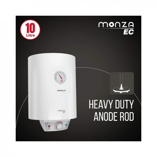 Havells Monza EC 25 L Storage Water Heater Metallic Body 2000 W With Free Flexi Pipe and Free Installation Warranty 7 Yr on Inn Container 4 Yr on Heating Element 2 Yr Compre White