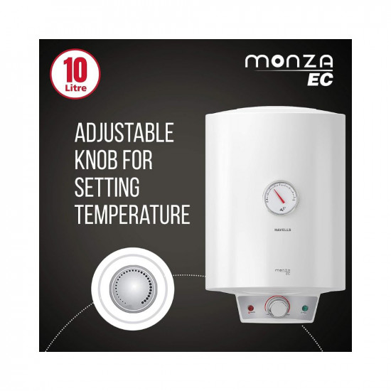 Havells Monza EC 25 L Storage Water Heater Metallic Body 2000 W With Free Flexi Pipe and Free Installation Warranty 7 Yr on Inn Container 4 Yr on Heating Element 2 Yr Compre White
