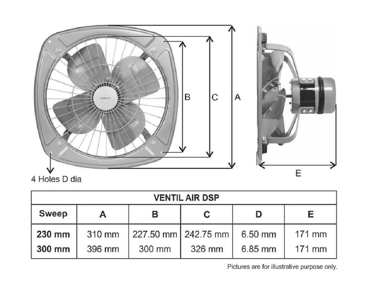 Havells Ventil Air DSP 230mm Exhaust Fan  Strong Air Suction Rust Proof Body Suitable for Bathroom Kitchen and Office Warranty 2 Years  Pack of 1 Choco Brown