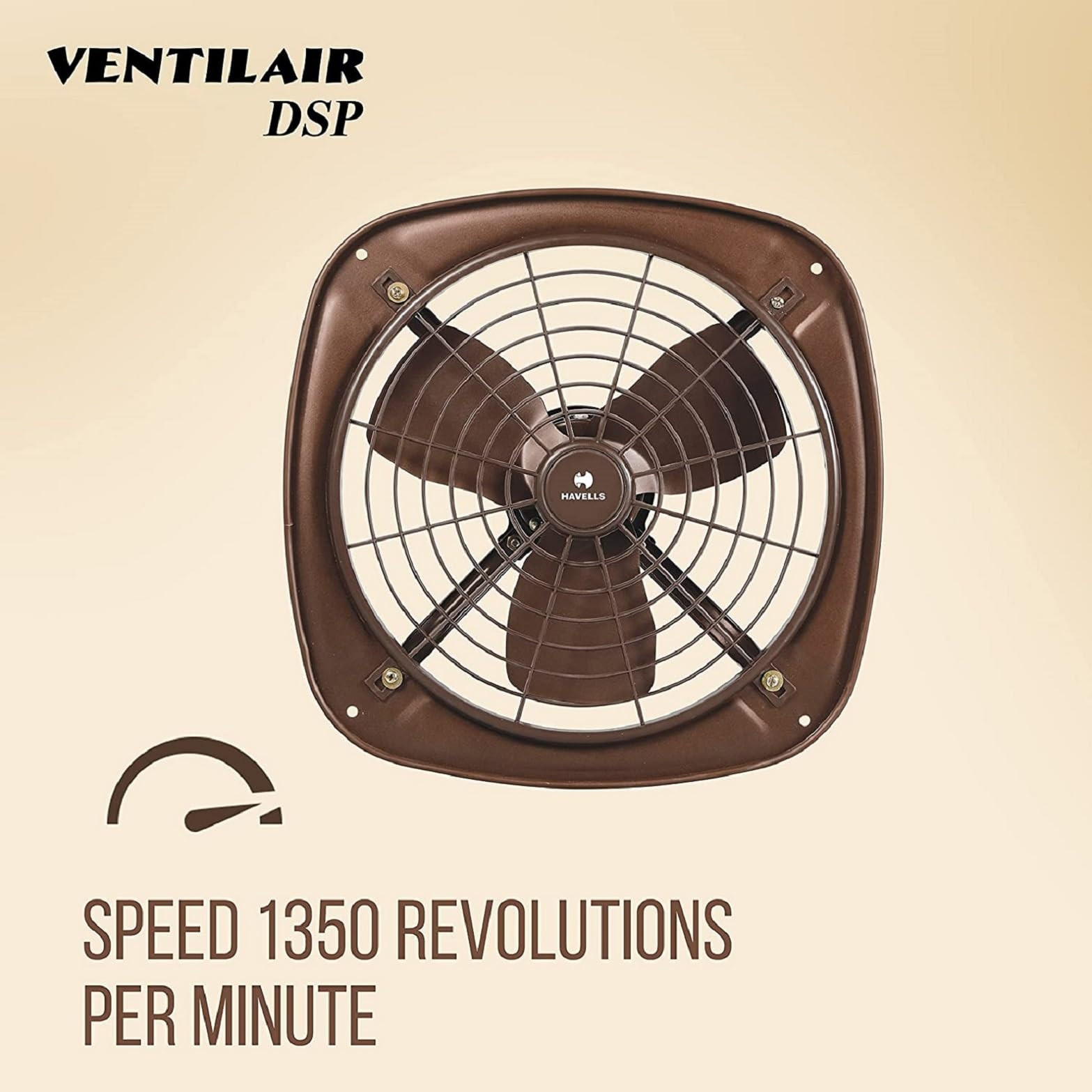 Havells Ventil Air DSP 230mm Exhaust Fan  Strong Air Suction Rust Proof Body Suitable for Bathroom Kitchen and Office Warranty 2 Years  Pack of 1 Choco Brown