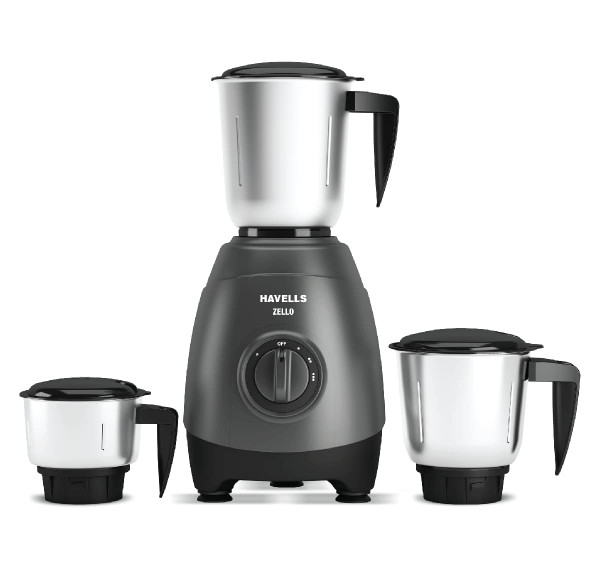 Image of Havells Zello (3 Jar) Mixer Grinder (Grey),750 Watt