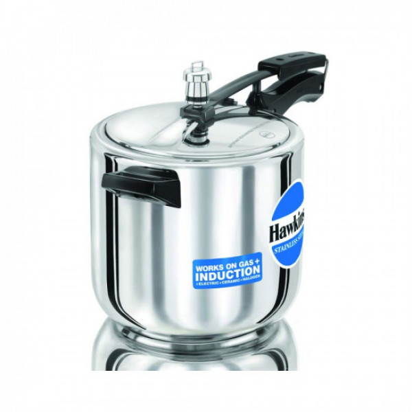 Image of Hawkins 6 Litre Inner Lid Pressure Cooker, Stainless Steel Cooker, Induction Cooker, Silver (HSS60)
