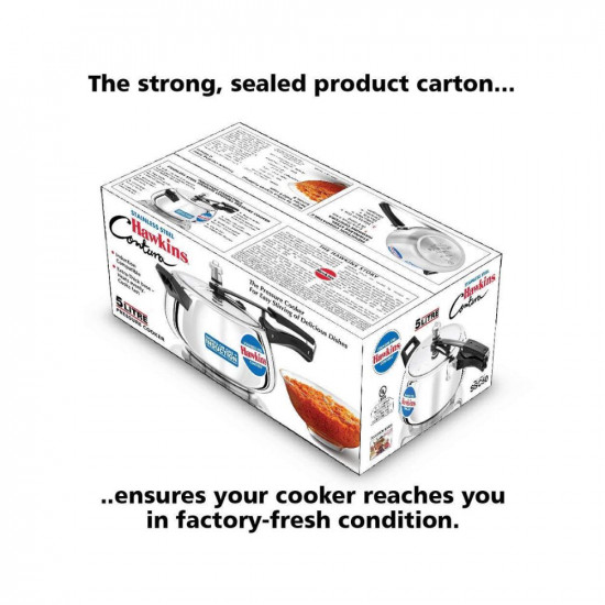 Hawkins Stainless Steel Contura Induction Compatible Inner Lid Pressure Cooker 5 Litre Silver Ssc50 5 Liter