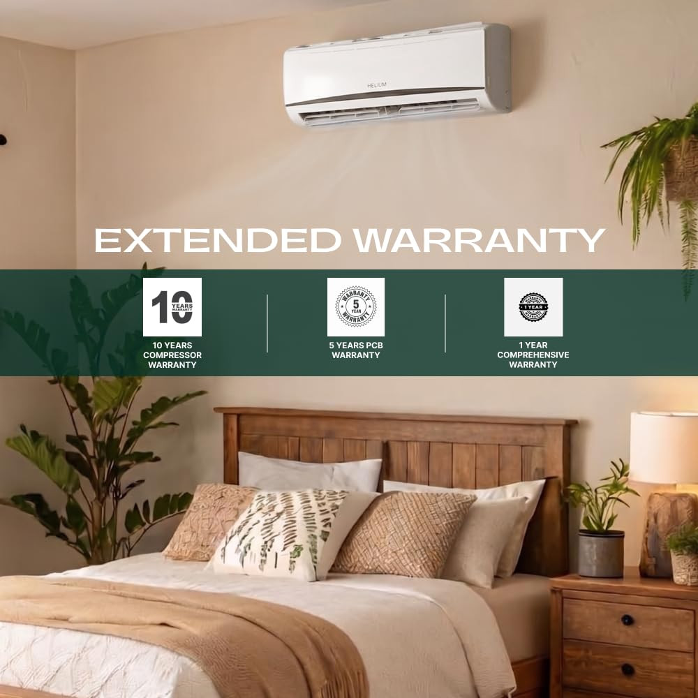 Helium Air Smart Inverter Split AC 08 Ton 3 star New star rated Lowest bill under 30day 2700 W Cooling Capacity App Controlled AI Energy Saving Gas Leakage Detection 100 Copper