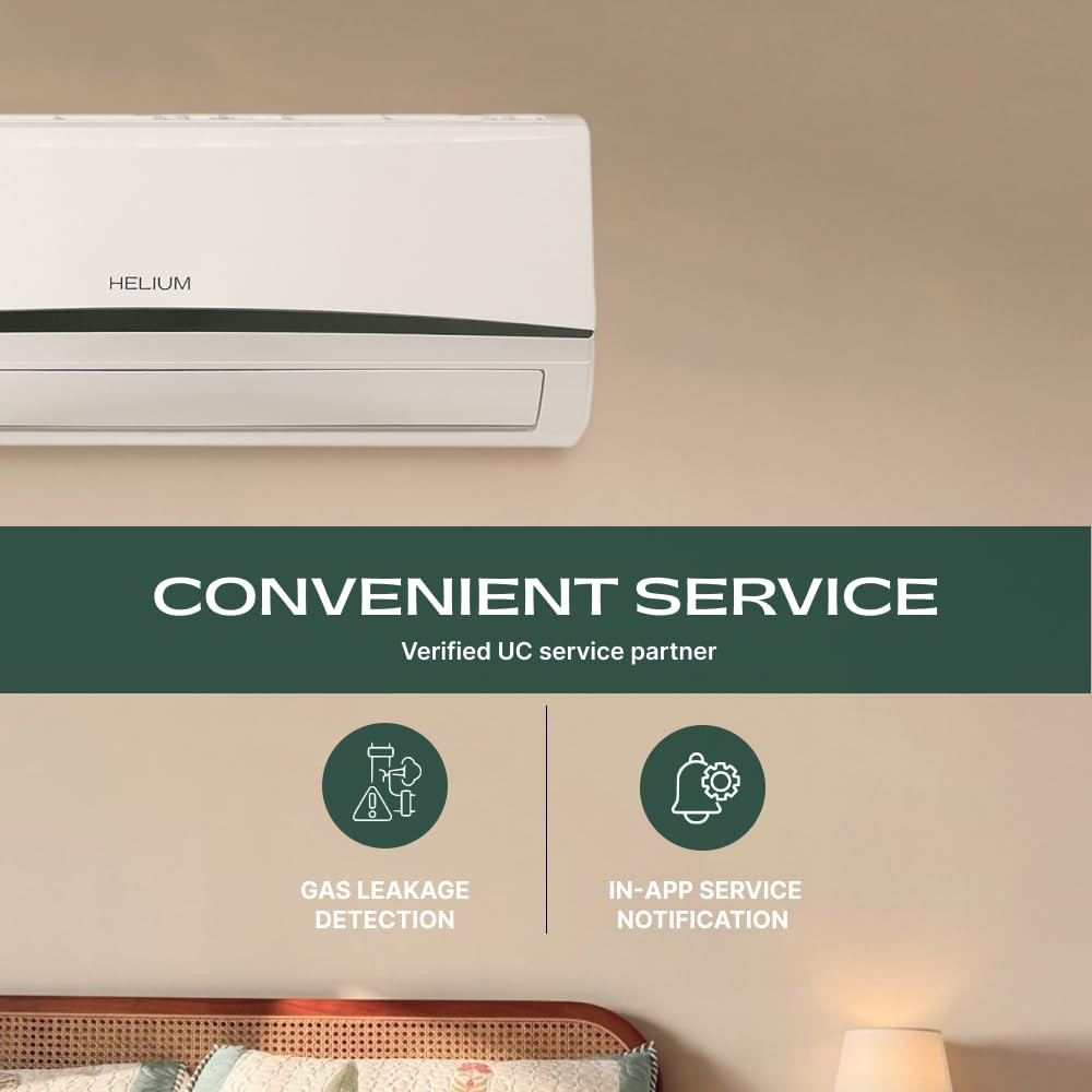 Helium Air Smart Inverter Split AC  08 Ton 3 star  New star rated  Lowest bill  under 30day 2700 W Cooling Capacity  App Controlled AI Energy Saving  Gas Leakage Detection  100 Copper