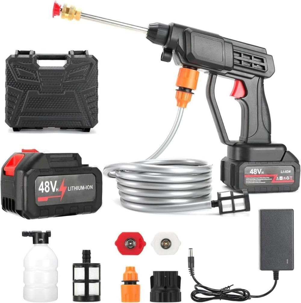 High Pressure Car Washer Cordless Powerful Washer Gun with Rechargeable Multi Cleaning Works Like Car Bike Washing Gardening Home Cleaning Works A