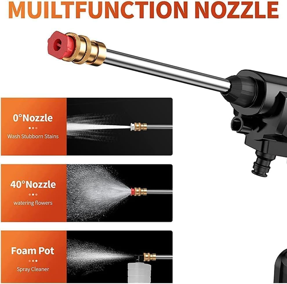 High Pressure Car Washer Cordless Powerful Washer Gun with Rechargeable Multi Cleaning Works Like Car Bike Washing Gardening Home Cleaning Works A