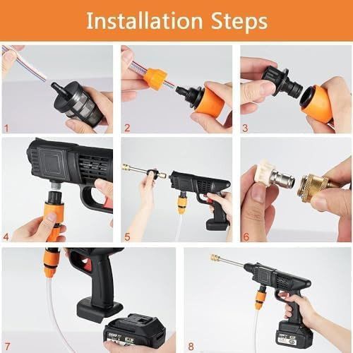 High Pressure Car Washer Cordless Powerful Washer Gun with Rechargeable Multi Cleaning Works Like Car Bike Washing Gardening Home Cleaning Works A