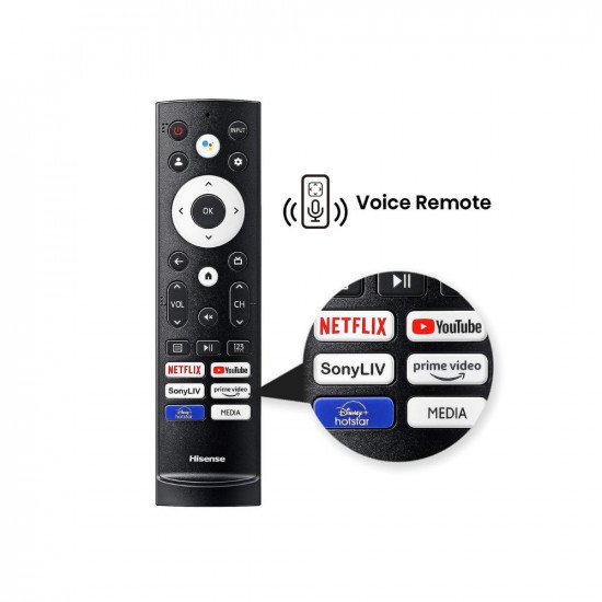 Hisense 108 cm 43 inches 4K Ultra HD Smart QLED Google TV 43U6K Gray