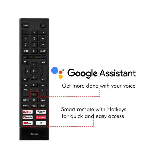 Hisense 108 cm 43 inches Android 11 Series Full HD Smart Certified Android LED TV 43A4G Black DTS Virtual X Dolby Audio