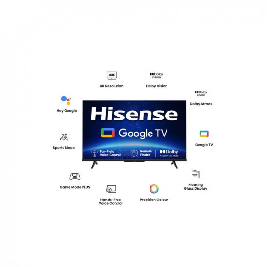 Hisense 108 cm 43 inches Bezelless Series 4K Ultra HD Smart LED Google TV 43A6H Black