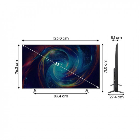 Hisense 139 cm 55 inches Tornado Series 4K Ultra HD Smart QLED TV 55E7K PRO Dark Grey