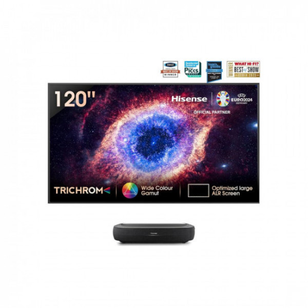Image of Hisense 305 cm (120 inches) Trichrom ALR Screen Series 4K Ultra HD Smart Laser TV 120L9HE (Black)