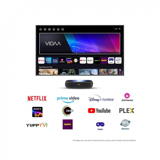 Hisense 305 cm 120 inches Trichrom ALR Screen Series 4K Ultra HD Smart Laser TV 120L9HE Black