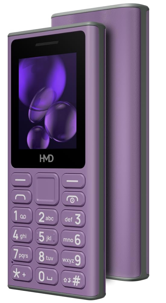 HMD 105 Keypad Phone with Built-in UPI App Phone Talker Long-Lasting Battery Wireless FM Radio Purple