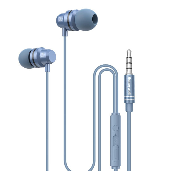Image of Honeywell Moxie V50 Wired Earphones with Built in Mic, 10mm*2 Drivers, Passive Noise Cancellation, Deep Bass &amp; Clear Sound, Ultra HD Mic Quality, 3.5mm AUX, Voice Assistant Enabled, 1.2 Mtr