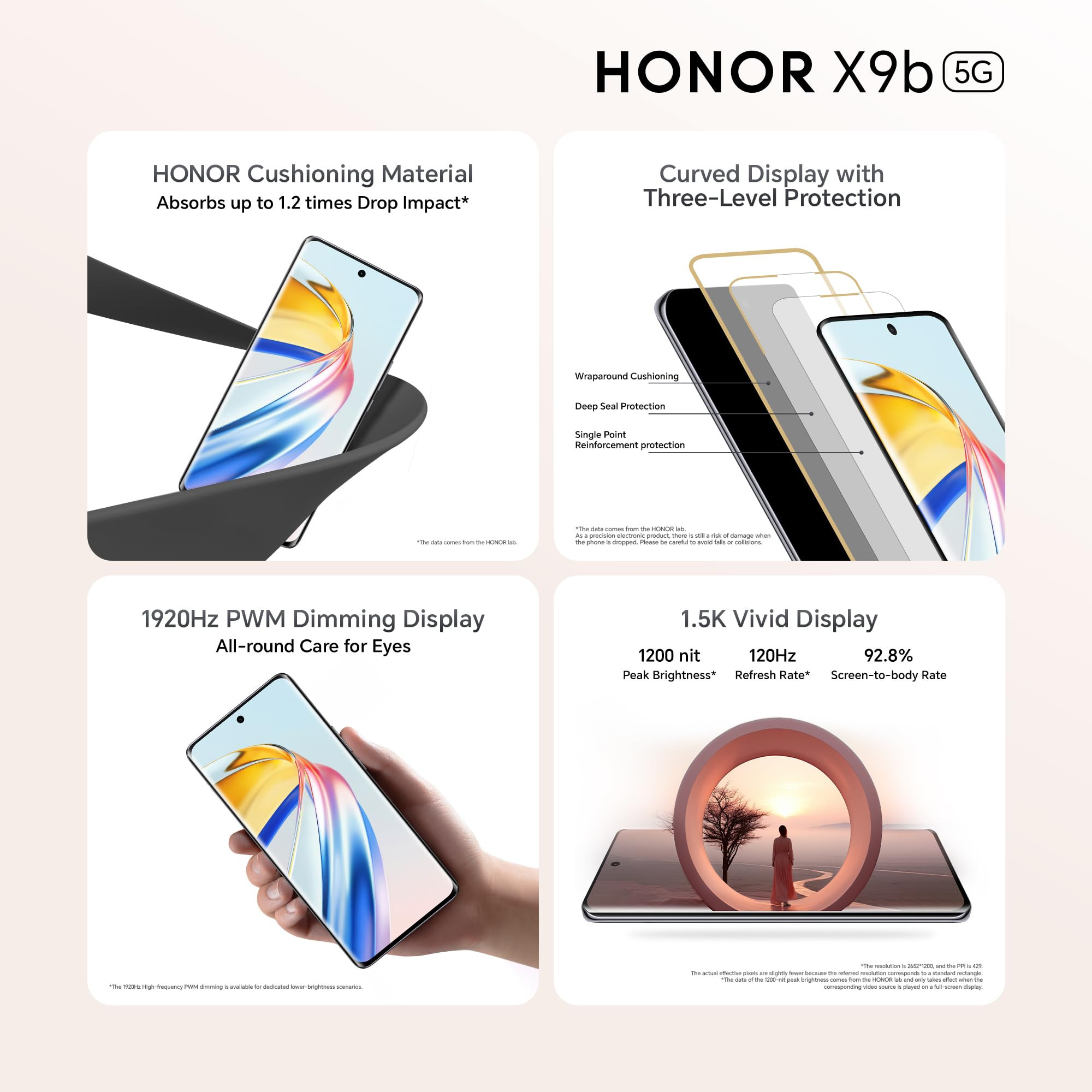 HONOR X9b 5G Midnight Black 8GB 256GB Indias First Ultra-Bounce Anti-Drop Curved AMOLED Display 5800mAh Battery 108MP Primary Camera Without Charger