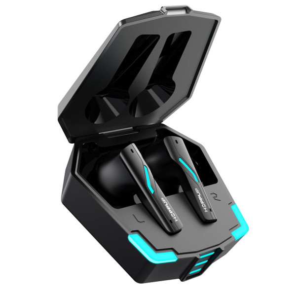 Image of HOPPUP Predator Xo4 Gaming in Ear Earbuds with 50h Playtime| 35ms Low Latency Gaming Mode|13mm Drivers| Type C Fast Charging| BT v5.3| RGB LEDs Light|Black Color for Gaming, Music, Entertainment, Gym