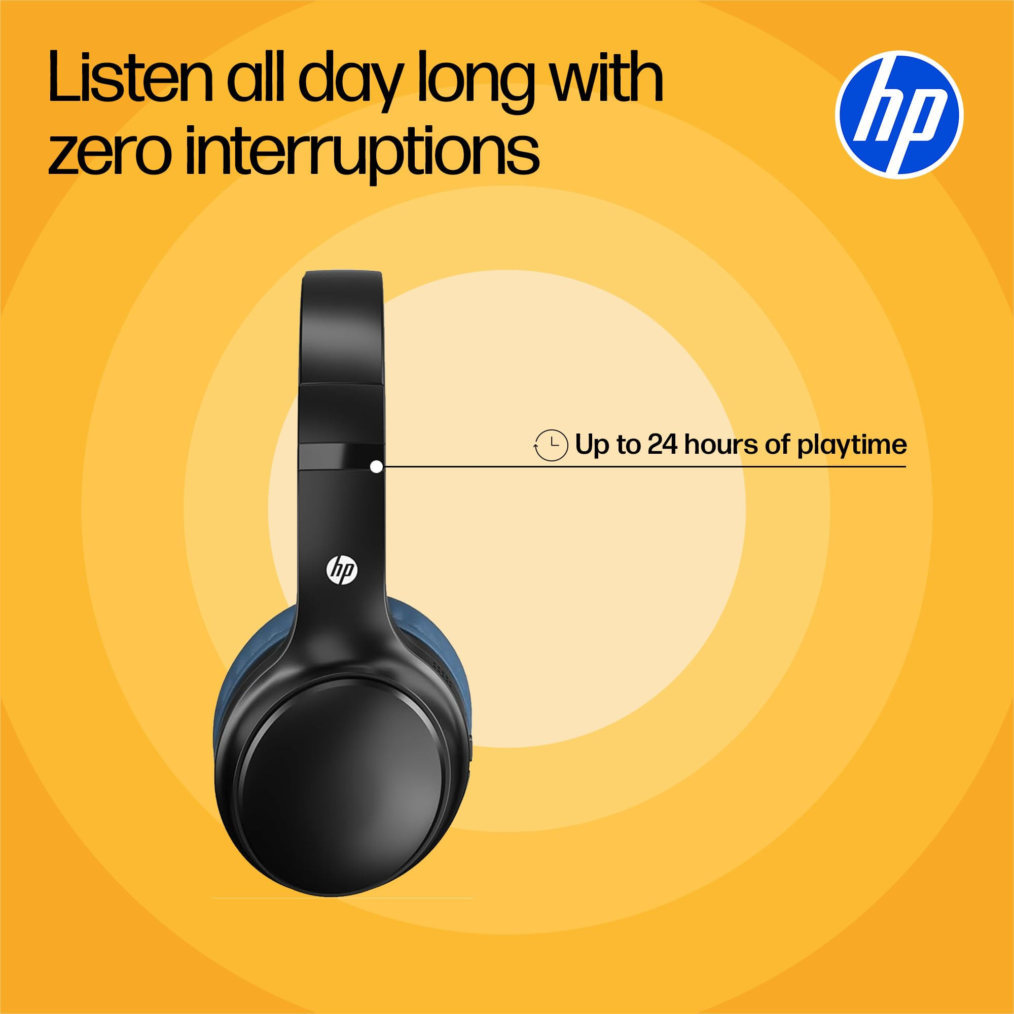 HP H200 On Ear Wireless Headset Black