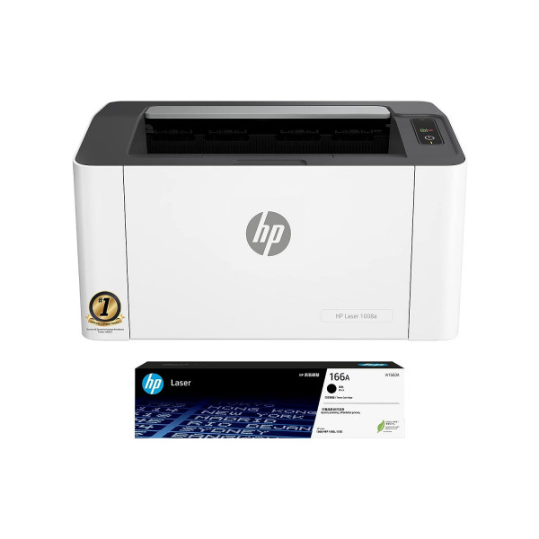Image of HP Laser 1008a Printer, Single Function, Print, Hi-Speed USB 2.0, Up to 21 ppm, 150-sheet Input Tray