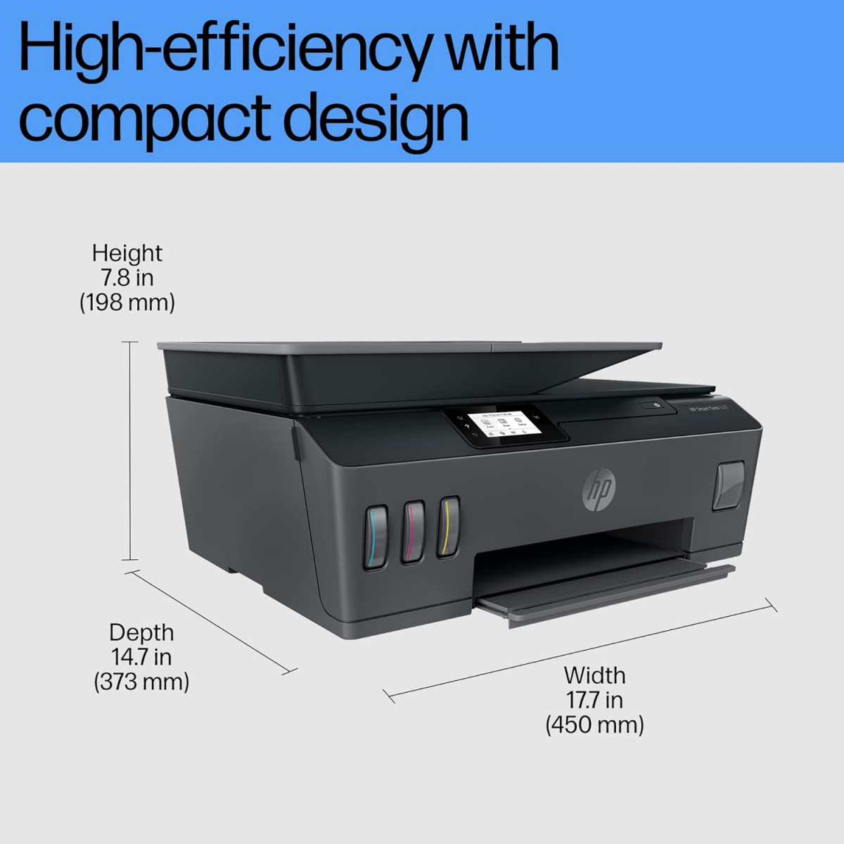 HP Smart Tank 530 All-in-one WiFi Colour Printer with ADF Upto 18000 Black and 8000 Colour Pages Included in The Box