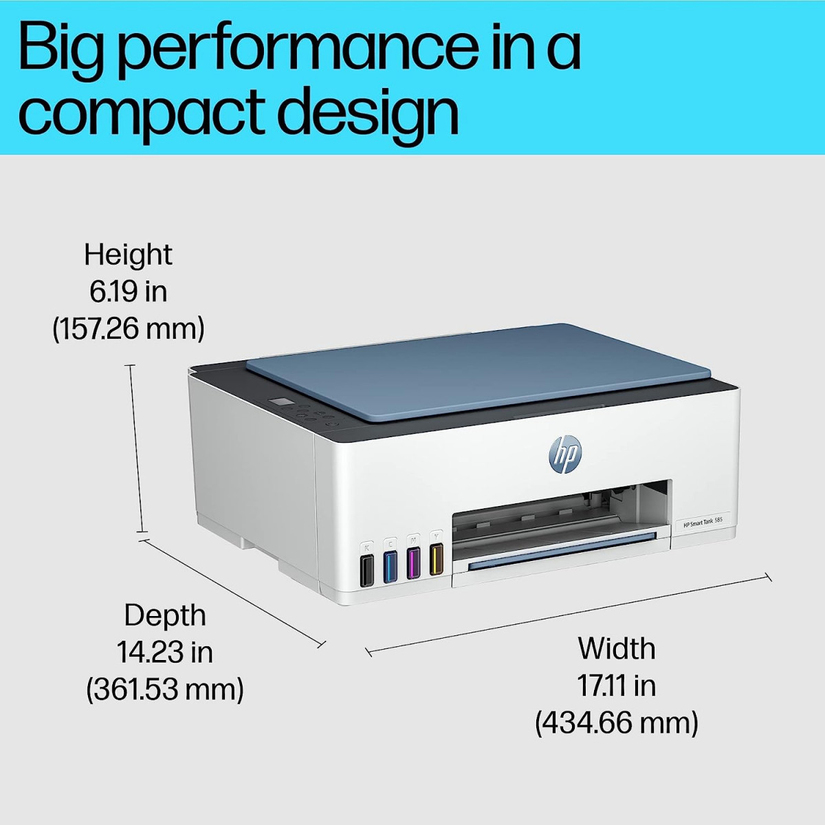 HP Smart Tank 585 All-in-one WiFi Colour Printer Upto 6000 Black and 6000 Colour Pages Included in The Box