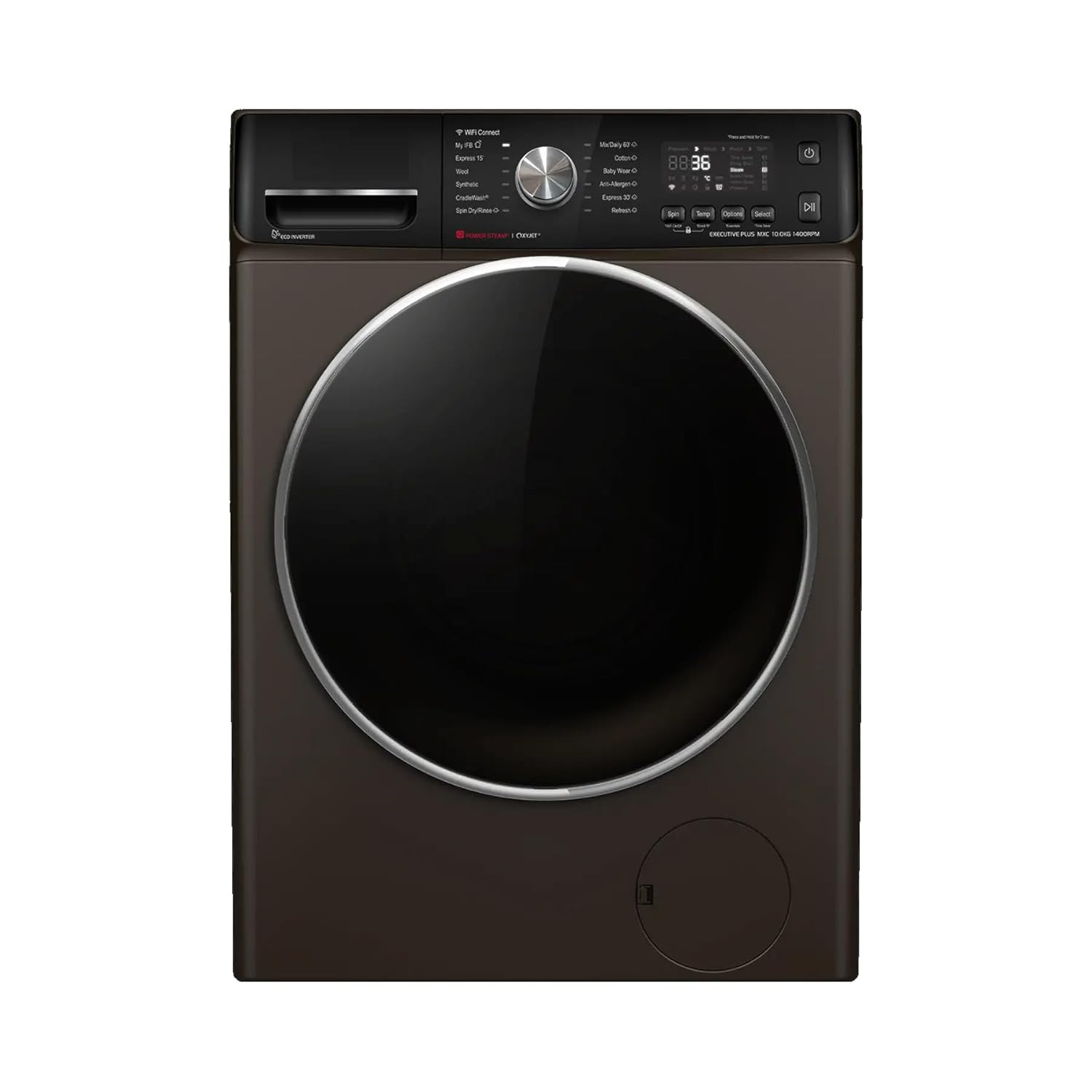 IFB 10Kg 5 Star with Deep Clean Oxyjet Technology AI Powered Wi-Fi Fully Automatic Front Load Washing Machine EXECUTIVE PLUS MXC 1014 SSL Steam Refresh Program with Eco Inverter Mocha 2024