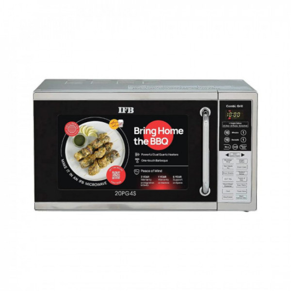 Image of IFB 20 L Grill Microwave Oven (20PG4S, Black &amp; Silver, With Starter Kit)