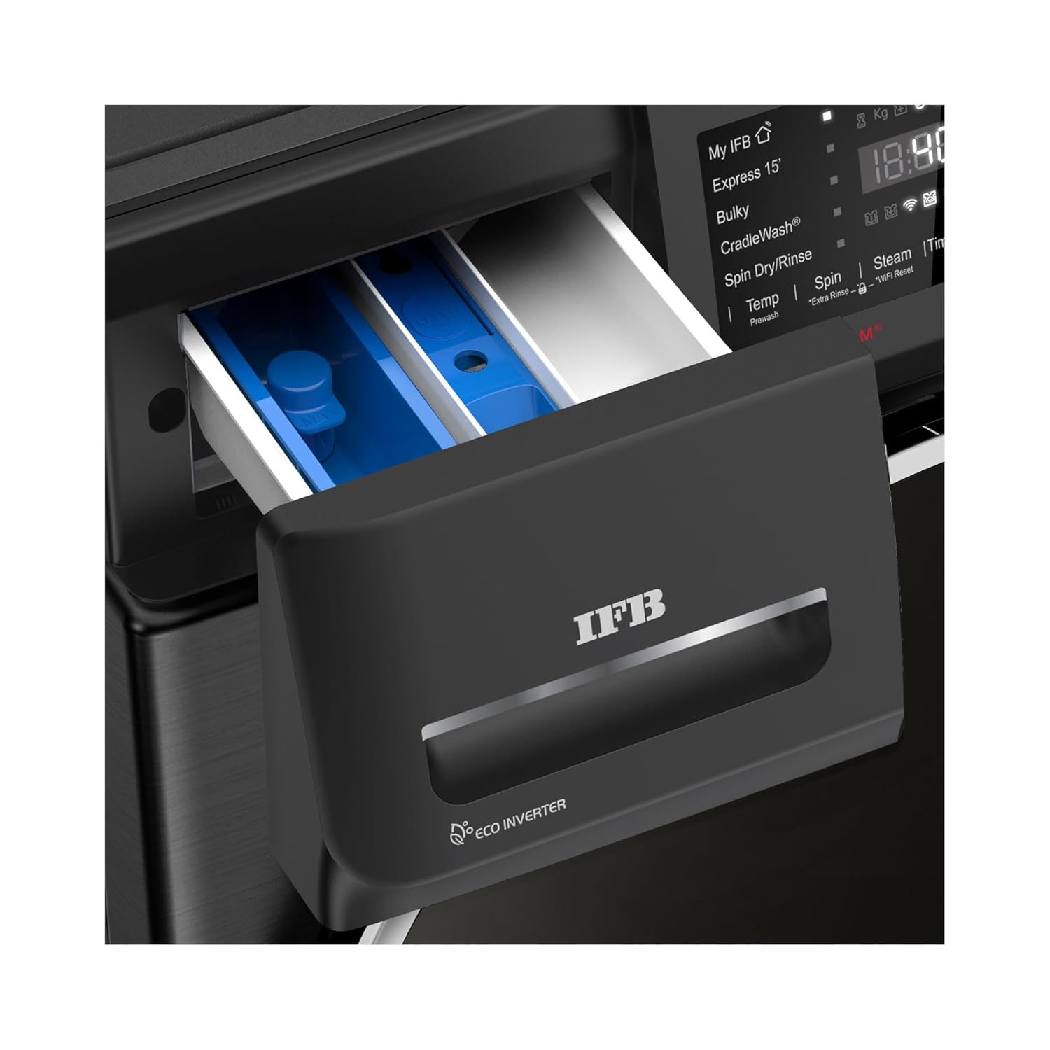 IFB 7 kg Fully Automatic Front Loading Washing Machine With Powered By AI9 Swirl 2X Power SteamRefresh Black Hairline Finish ELITE BXN 7012HK In-built Heater 4 years Comprehensive Warranty