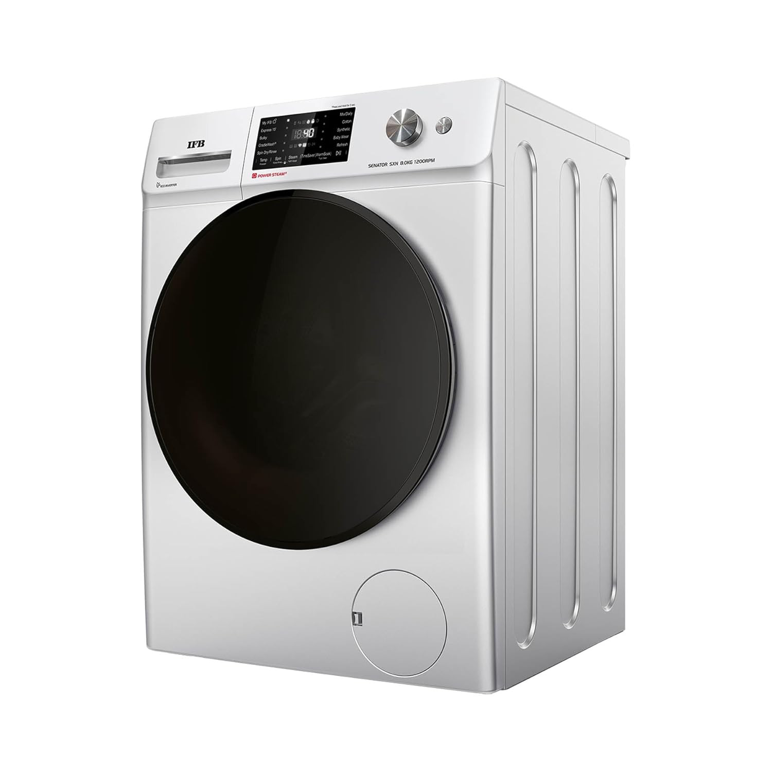 IFB 8 Kg 5 Star Powered by AI with 9 Swirl Wash Fully Automatic Front Load Washing Machine Senator SXN 8012KSteam Refresh Program with Eco Inverter Senator SXN 8012K 2024