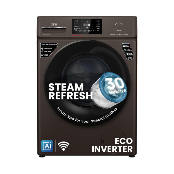 Image of IFB 8 Kg 5 Star Powered by AI with 9 Swirl Wash, WiFi, Fully Automatic Front Load Washing Machine (Senator MXN 8012, Steam Refresh Program with Eco Inverter, Mocha)