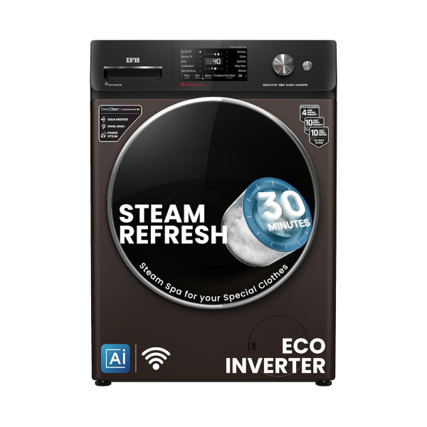 Image of IFB 9 Kg 5 Star Powered by AI with 9 Swirl Wash, WiFi, Fully Automatic Front Load Washing Machine (Executive MBN 9014K, Steam Refresh Program with Eco Inverter, Mocha)