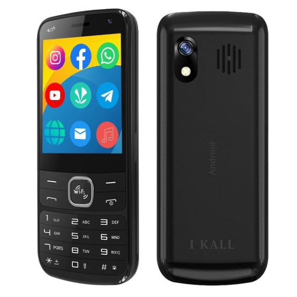 Image of IKALL K333 – 4G Touch &amp; Type Mobile with 2.8” HD Display, 2GB RAM, 16GB Storage, 3000mAh Battery, WiFi, and Pre-Loaded Apps Like Whatsapp, Facebook, Instagram &amp; YouTube (Midnight Black)