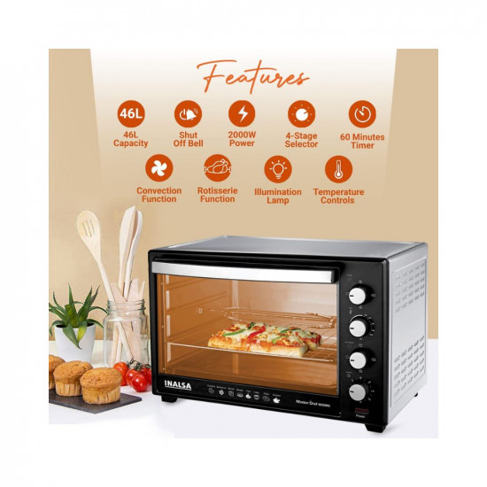 Inalsa Oven Masterchef 46Ssrc Otg 46L With Motorised RotisserieConvection