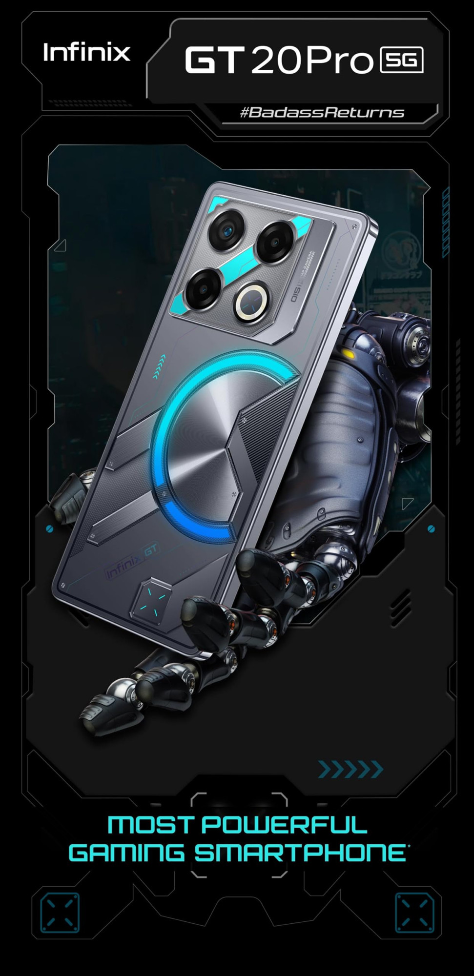 Infinix GT 20 Pro 5G Mecha Orange 8GB RAM 256GB Storage  Up to 16GB Extented RAM  678 AMOLED Display  108MP2MP2MP  32MP Front Camera  MediaTek Dimensity 8200 Processor  45W Fast Charging