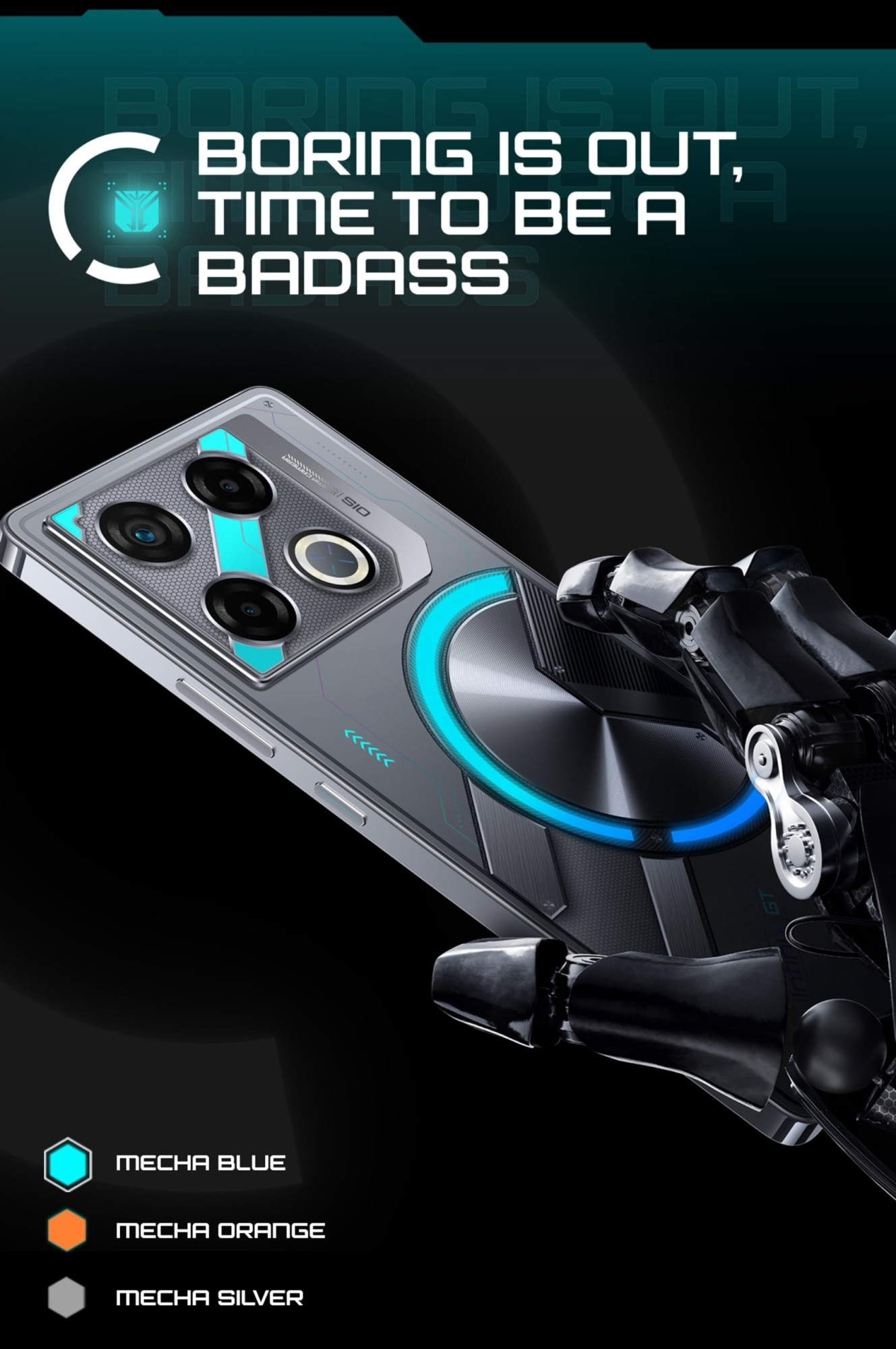 Infinix GT 20 Pro 5G Mecha Orange 8GB RAM 256GB Storage Up to 16GB Extented RAM 678 AMOLED Display 108MP2MP2MP 32MP Front Camera MediaTek Dimensity 8200 Processor 45W Fast Charging