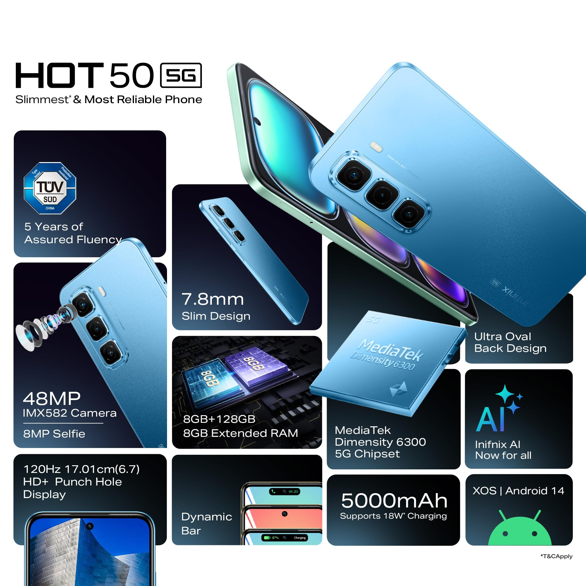 Infinix Hot 50 5G Vibrant Blue 8GB 128GB