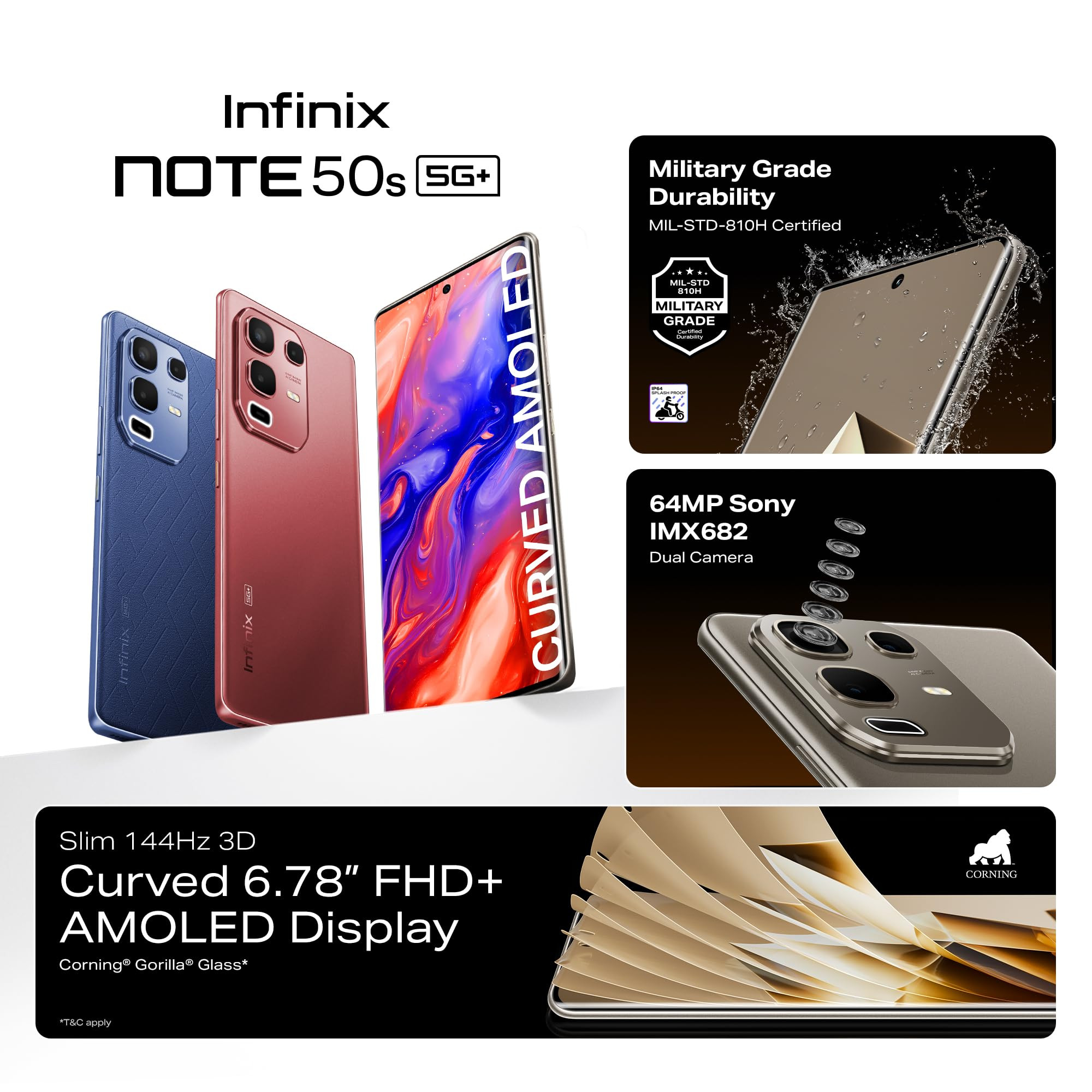 Infinix Note 50s 5G 128GB Marine Drift Blue 6GB RAM