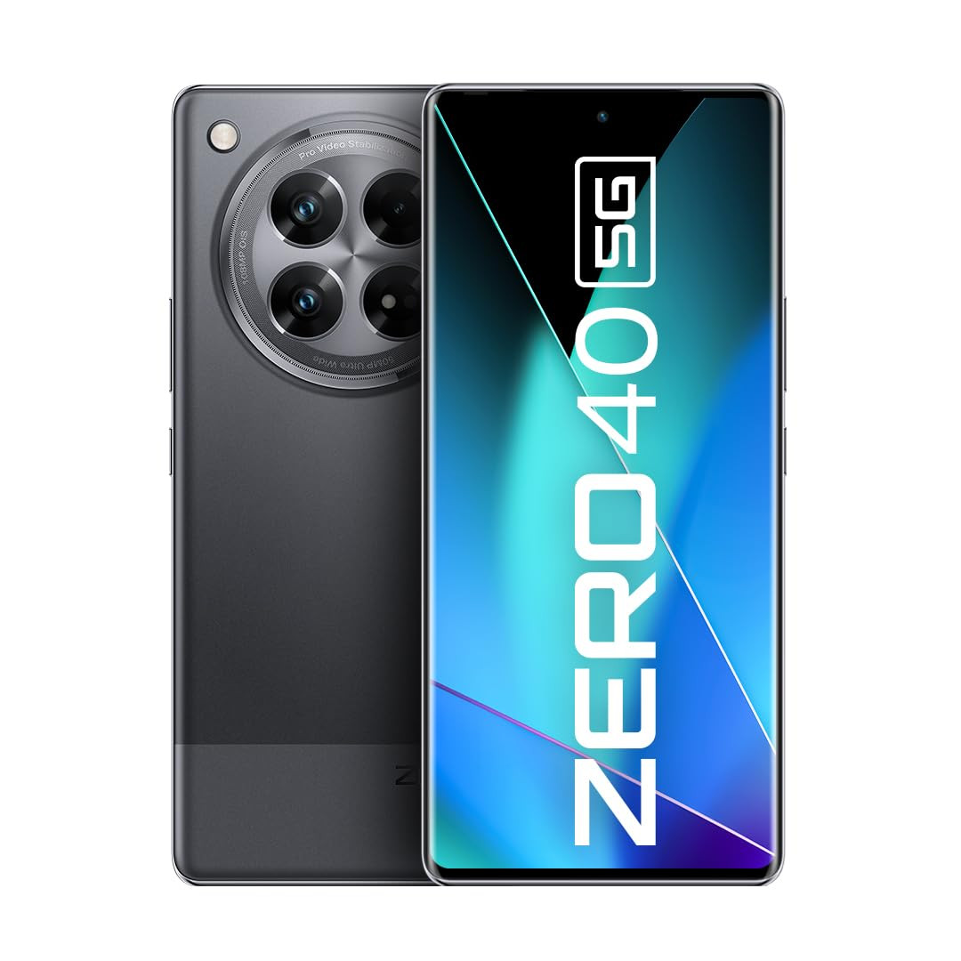 Infinix Zero 40 5G Rock Black 24GB RAM-12GB RAM  12GB Virtual RAM 256GB Storage  4K 60FPS Video Recording  144Hz 3D Curved AMOLED Display  108MP OIS Triple Camera AI