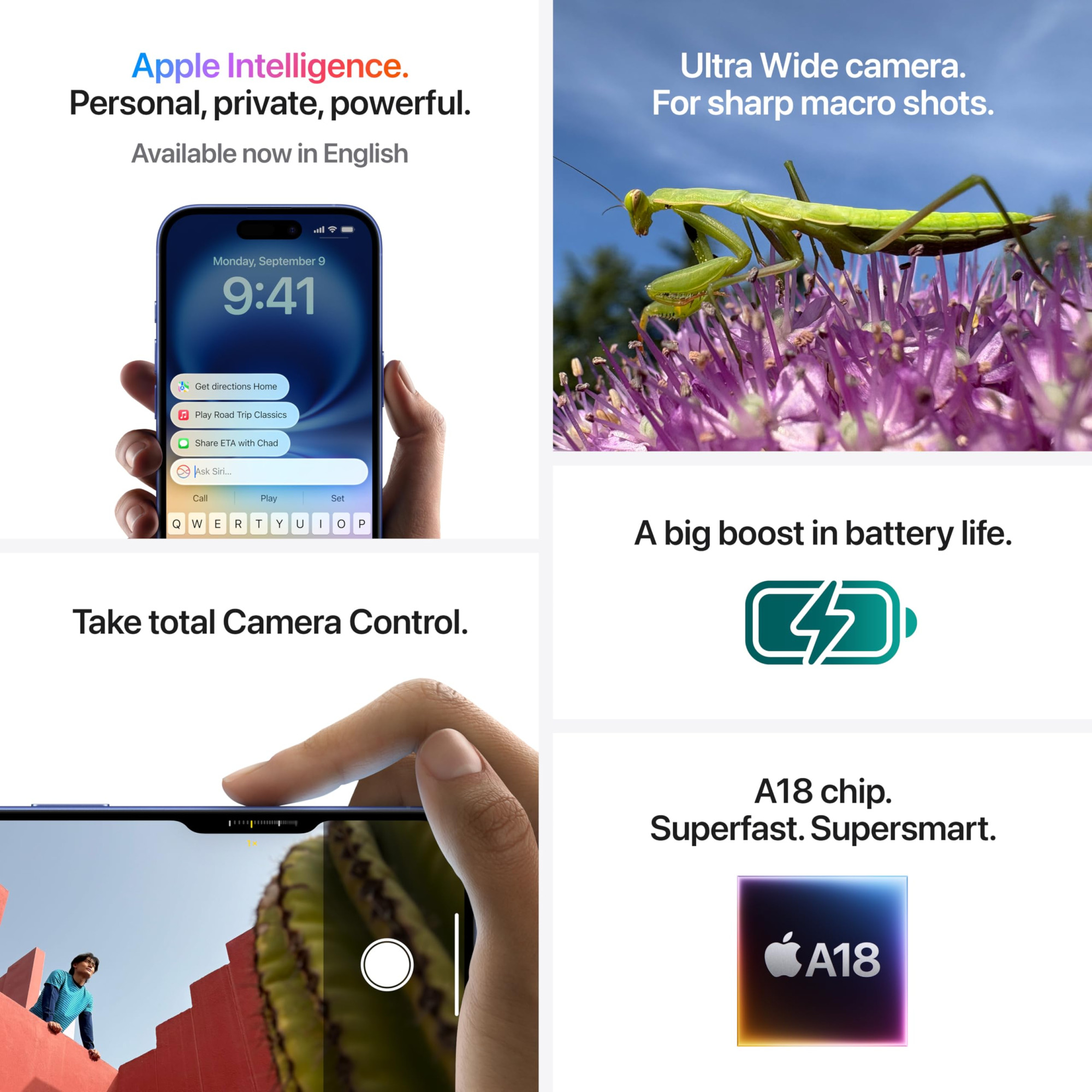 iPhone 16 256 GB 5G Mobile Phone with Camera Control A18 Chip and a Big Boost in Battery Life Works with AirPods Pink