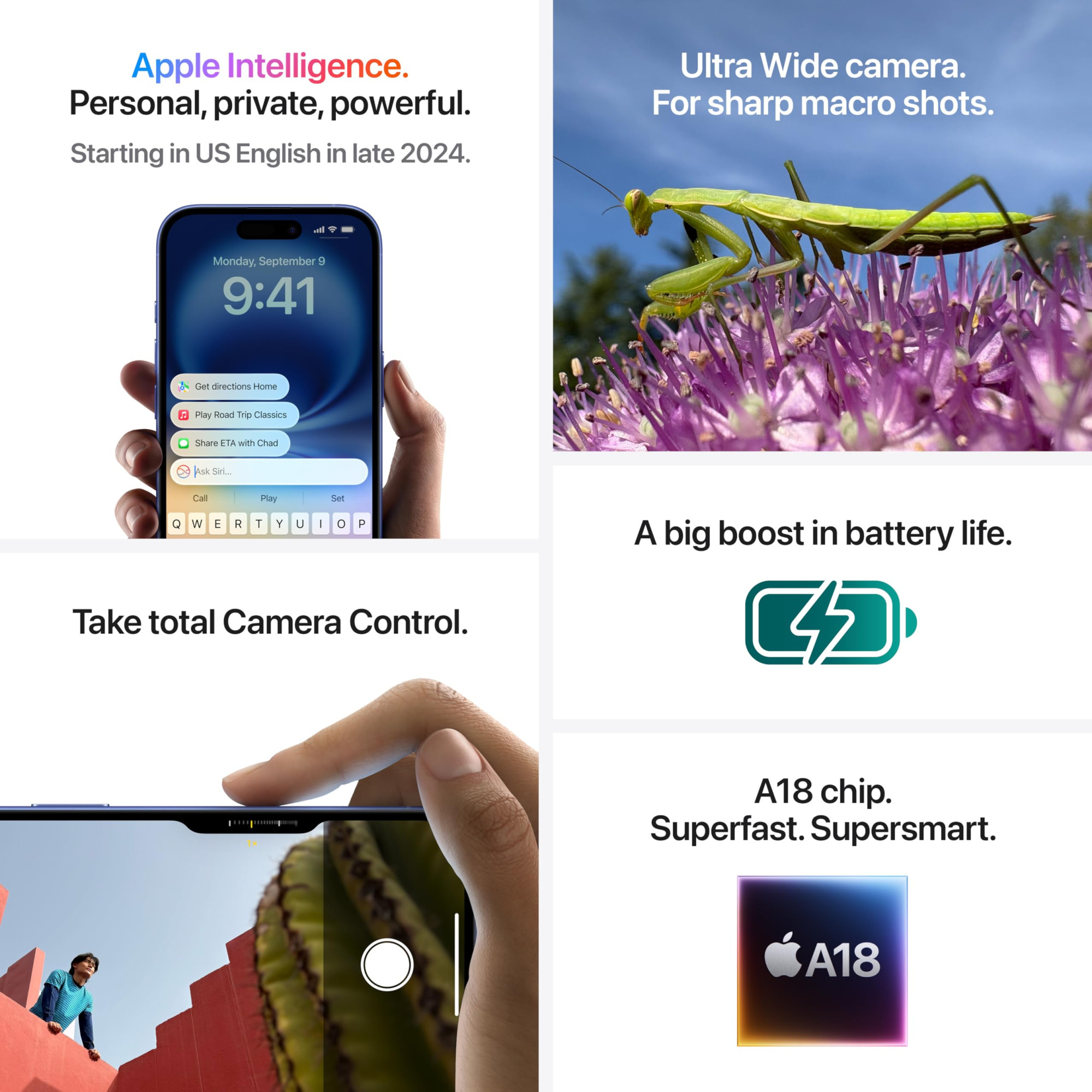 iPhone 16 Plus 256 GB 5G Mobile Phone with Camera Control A18 Chip and a Big Boost in Battery Life Works with AirPods Black