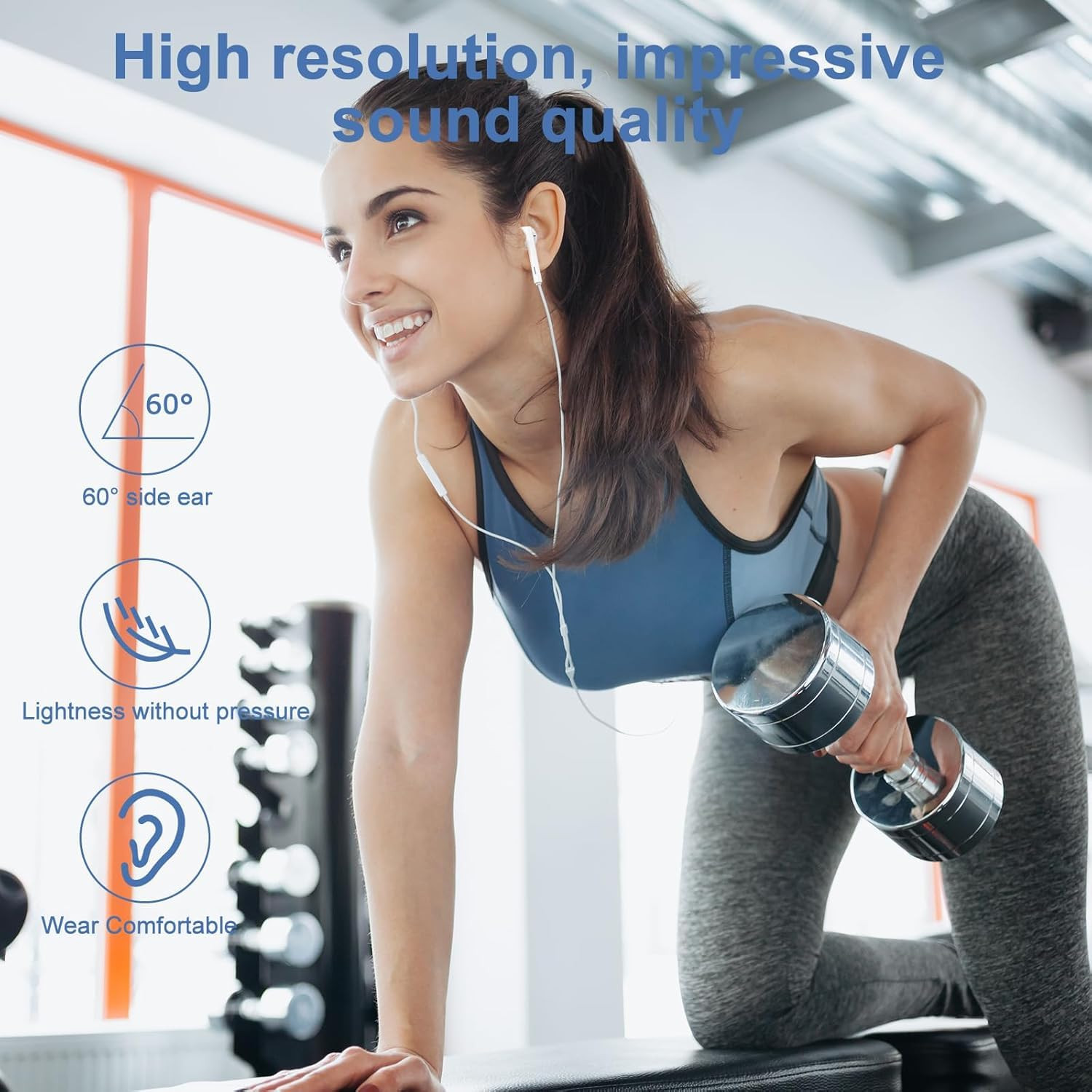 iPhone Earphones Wired Apple MFi Certified Lightning Connector with Mic Volume iPhone 14131211XR78