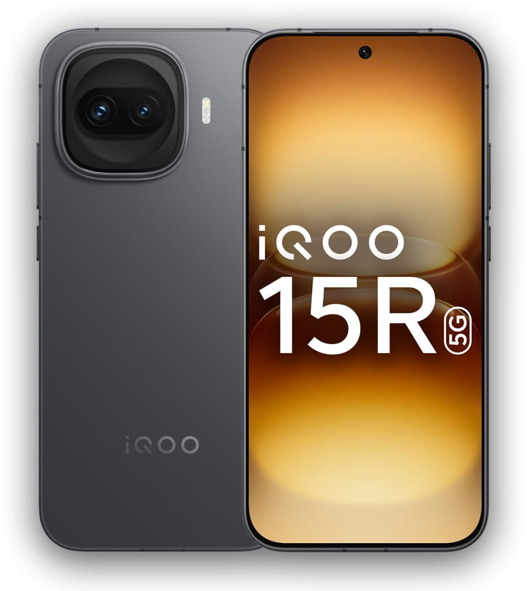iQOO 15R Dark Knight 8GB RAM 256GB Storage  Snapdragon 8 Gen 5 Processor  Indias Slimmest Smartphone in 7600mAh Battery  Segments Most Stable 144FPS Gaming