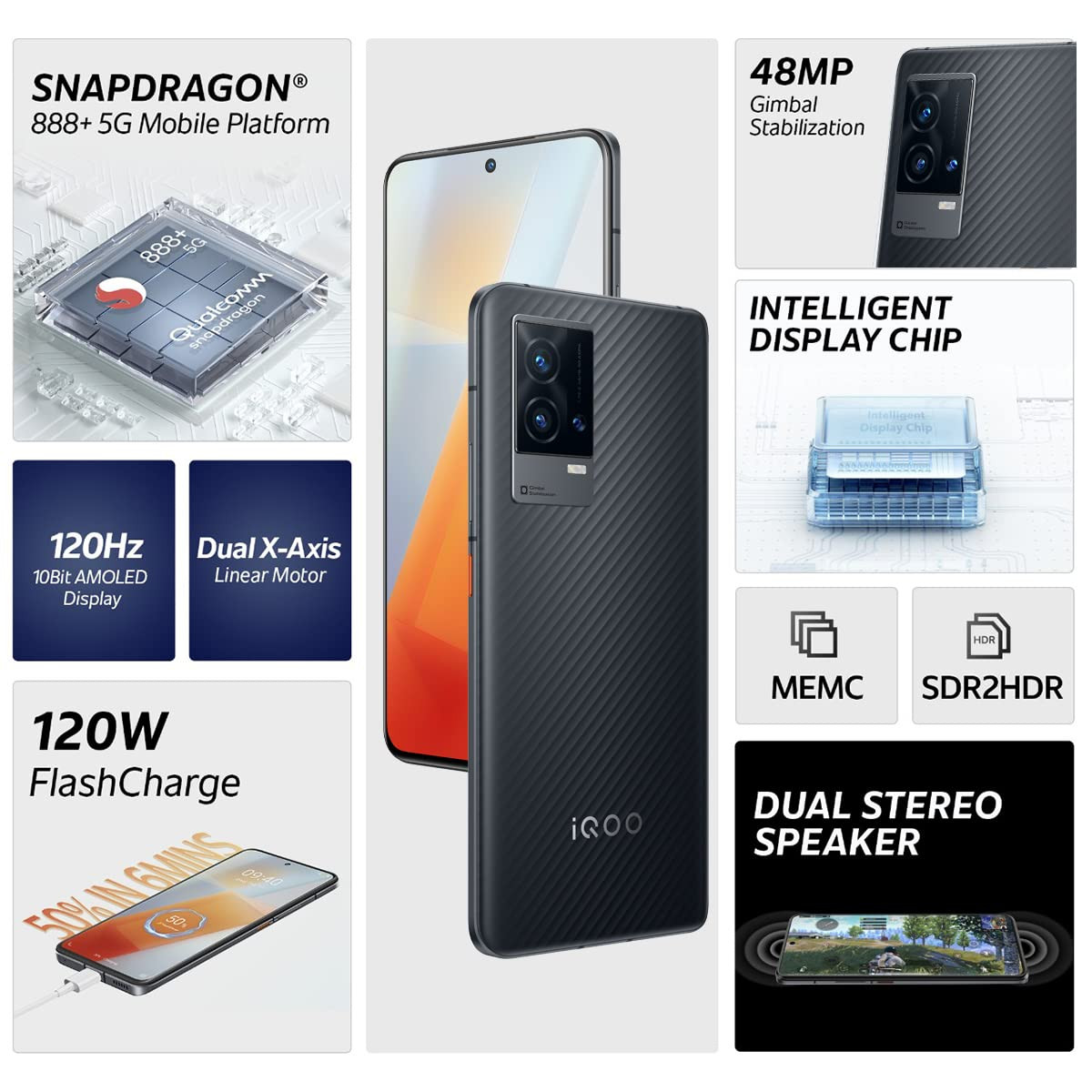 iQOO 9 5G Alpha 8GB RAM 128GB Storage Qualcomm Snapdragon 888 120W FlashCharge