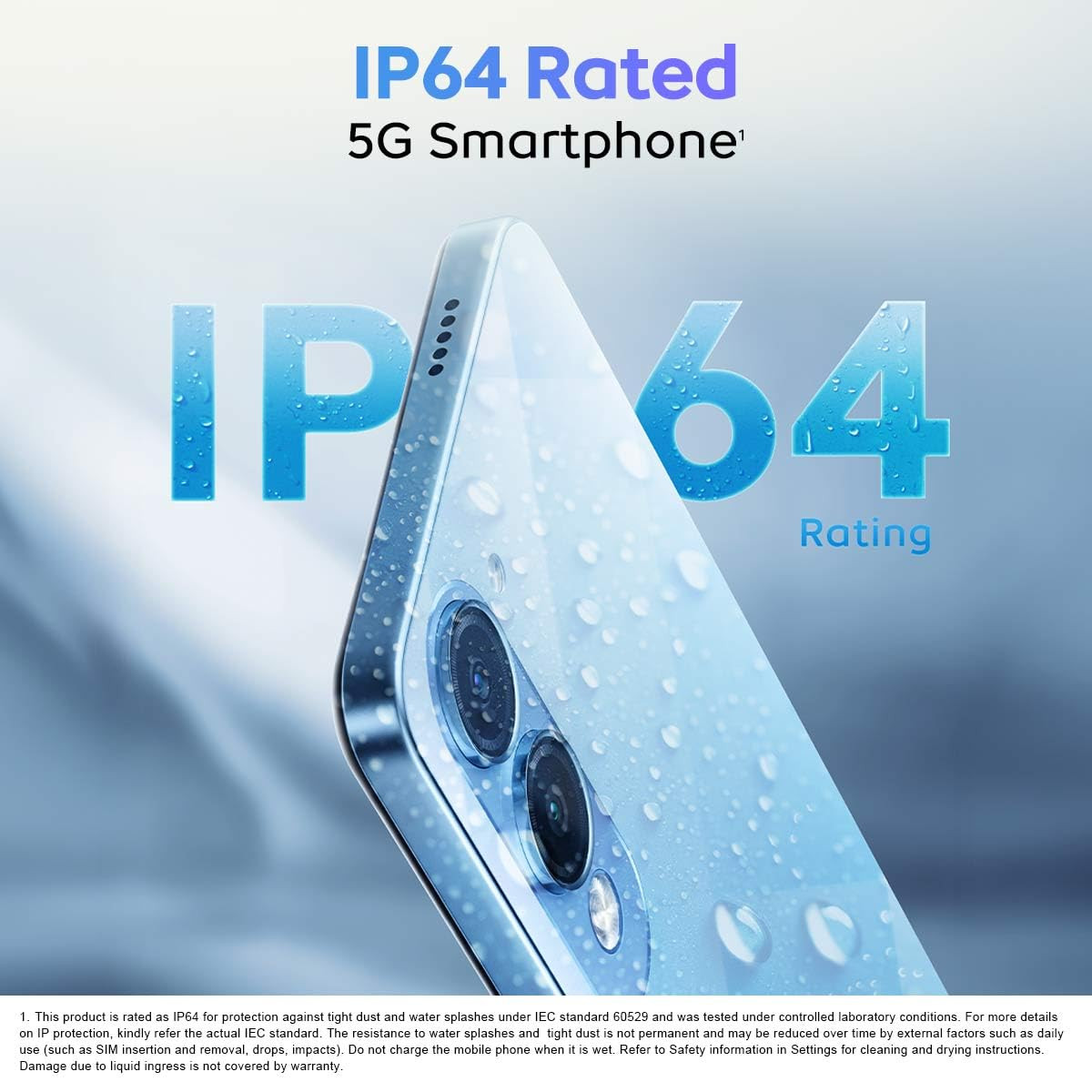 iQOO Z10 Lite 5G Titanium Blue 4GB RAM 128GB Storage 6000 mAh Battery Dimensity 6300 5G Processor with 433K AnTuTu Score IP64 Rated Military Grade Shock-Resistance