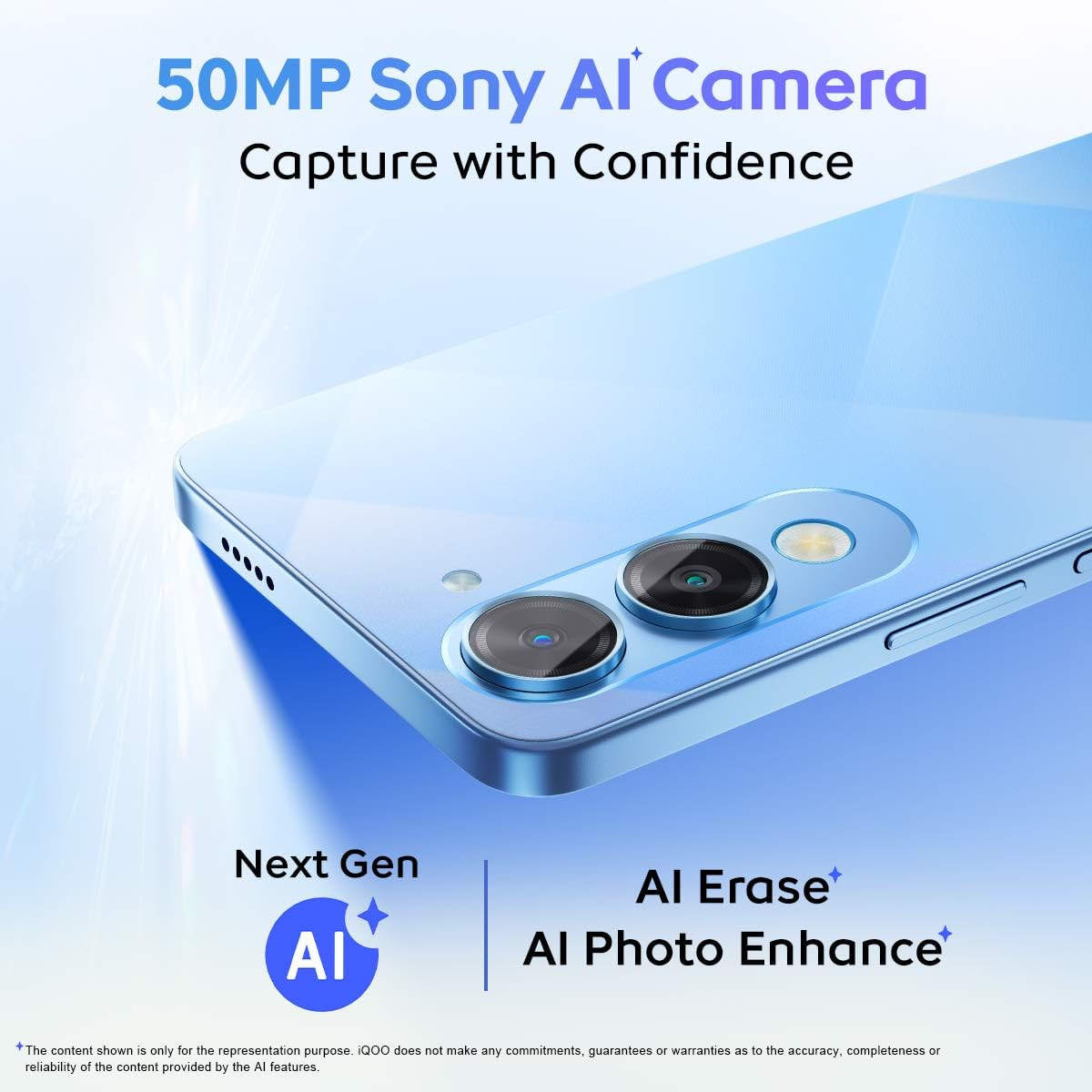 iQOO Z10 Lite 5G Titanium Blue 4GB RAM 128GB Storage 6000 mAh Battery Dimensity 6300 5G Processor with 433K AnTuTu Score IP64 Rated Military Grade Shock-Resistance