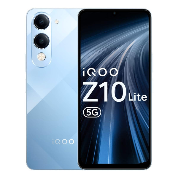 Image of iQOO Z10 Lite 5G (Titanium Blue, 6GB RAM, 128GB Storage) | 6000 mAh Battery | Dimensity 6300 5G Processor with 433K+* AnTuTu Score | IP64 Rated &amp; Military Grade Shock-Resistance*